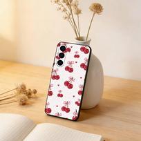 Cute cherry Phone Case For Samsung Galaxy A73,A72,A71,A70,A53,A52,A51,Others Soft Black Cover Samsung a72 beige