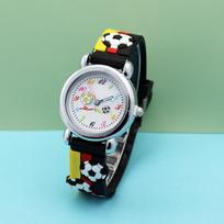 Lovely Creative Cartoon Corlorful Kids Watch Football Quartz Wristwatch white