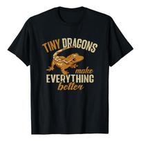 Camiseta Crested Gecko E Tiny Dragons Make Everything Better 5XL įvairiaspalvis
