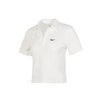Nike Sportswear Essential Women's Short-sleeve Polo Top 'Sail/Black' DV7885-133 S balta
