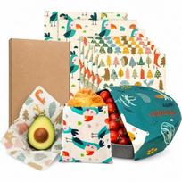 9pcs Washable Beeswax Food Wrap Fresh-Keeping Reusable Food Cover  for Fruit Vegetable B blue