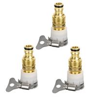 3Pcs Adjustable 15mm To 20mm Universal Faucet Adapter 3-in-1 Brass Fittings Hose Adapter Leakproof Sturdy Faucet Connector