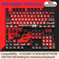 PBT thermal sublimation pudding keycap cute adaptation 60/68/75/100%attack shark ajazz aula akko mechanical keyboard keycaps red