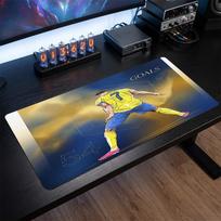 Cristiano Ronaldo Crest Mouse Pad, Extended Non Slip Rubber Desk Mat for Gaming Office Laptop Fan Gift 30cmx60cm（11.8x23.6inch）