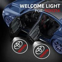 2 vnt. LED automobilio durų pasveikinimo lazerinis projektorius su logotipu, naktinis apšvietimas, belaidis, skirtas Toyota Camry Hilux Prius Auris, automobilio aksesuarai WD2 black