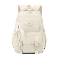Girls' Schoolbag Backpack Junior High School Students Campus Backpack Student Schoolbag Large Capacity Solid Color Simple