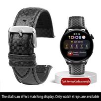 Calfskin strap Bracelet Carbonfiber Grain Watchband 18mm 20mm Red Orange Stitching Watch Band 21mm 22mm 23mm 24mm Watch Strap 24mm black