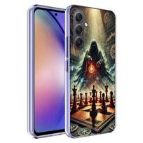 Grim Reaper's Chess Match Phone Case for Samsung A17 A37 A57 A07 A16 A26 A36 A56 A06 A02S A12 A22 A32 A52S A04S A14 A24 A34 A54 Samsung A53 5G black
