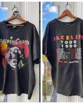 Alice In Chains Roko Grupė Facelift Turas 1993 Pakartojimas 2 Pusių Marškinėliai Vintažiniai Unisex Marškinėliai XL gray