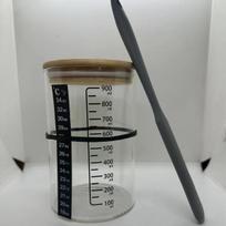 Sealed Transparent Glass Petri Dish with Scale - Yeast Culture and Bread Fermentation Jar. 23*13*16 gray