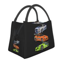 Movie Fast And Furious Brian O'connor Lunch Bag for School Bento Storage Food Boxes Container Cooler Thermal Lunch Box Tote One Size gray