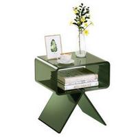VEVOR Acrylic Nightstand Side Table, Modern Clear Bedside Table with Storage Shelf, Transparent Small End Desk for Living Room, Bedroom, Home Decor