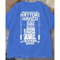 Hattori Hanzo RED Swords and Sushi Kill Bill Okinawa Japan tarantino T-Shirt Crew Neck Short Sleeves Loose Fashion Streetwear XXXXXL mėlyna