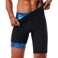 Vyrai Sauna Sweat Trumpos kelnės Hot Thermo Antblauzdžiai Pilvo kontrolės šortai Gym Fitness Treniruočių šortai Formuojantys drabužiai Sauna Kostiumas Body Shaper Lieknėjantis apatinis trikotažas 2XL/3XL mėlyna/juoda