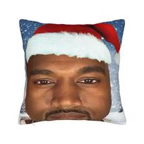 k-kanyes w-wests funny meme Printed Pillowcase Cushion Cover  Throw Pillow Cover Y2K Chair Decoration Zipper Multi Size 12x12in 30X30cm brown