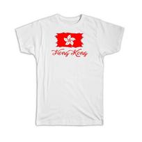 Gift T-Shirt : Hong Kong Flag Konger Country Expat L red