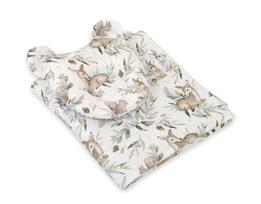 Teddy bear duvet with filling and contoured pillow - 2-piece set - woodland olive