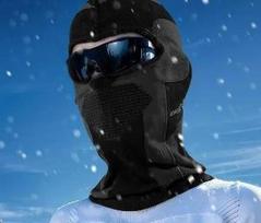 4-in-1 Thermal Balaclava Face Mask - Unisex Cold-Proof Head&Neck Cover for Skiing/Cycling/Hunting,Helmet-Compatible Winter Liner black