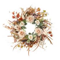 Eye Catching Wreathes with Silk Flower Elegant Wreathes Spring Garlands Decoration for Entryway or Living Room 1 beige