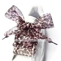 4 cm Widen Leopard Chiffon Organza Shoelaces 110/130/160 cm Length Bowknot Sneaker Sport Shoes White Shoes Laces 120cm rožinė