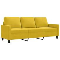 3 Seater Sofa Yellow 180 cm Velvet