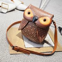 Cute Owl Pattern Crossbody Bag for Women Faux Suede Shoulder Bag with Buckle Closure ruda