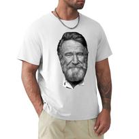 Robin Williams Drawing Portrait TShirt Industrial Work Tee Shirt XL gray