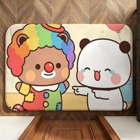 cartoon B-Bubu & D-Dudu Floor Mat Soft Flannel Floor Mat  Suitable for Entryways, Living Rooms, Bedrooms, and Bathrooms 50x80cm white