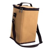 Camping Light Storage Bag Canvas Large Capacity Outdoor Camping Lamp Bag with Detachable Shoulder Strap Small Square beige