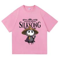 Sherma Song T-shirts Hollow Knight Silksong Funny Game Quote Tees Harajuku Cartoon Print T Shirts Unisex Cotton Clothes S pink