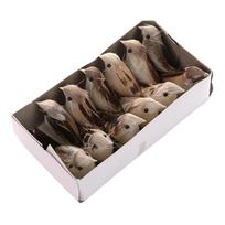 12 vnt. Imitaciniai paukščiai Mini dirbtiniai putplasčio plunksnų paukščiai 10* 6 cm Pasidaryk pats be taršos amatai Ornamentas Namų sodo dekoras Dovana black
