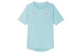 Nike Tennis Tops Men's Polar Blue/Laser Red Crew Neck Moderate CI9153-445 L white