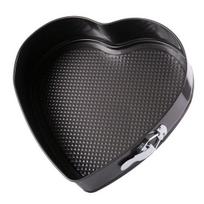 Širdies formos spyruoklinė keptuvė Maisto klasės BPA be karščiui atspari daugkartinė mikrobangų krosnelėje saugi neprideganti sūrio pyrago keptuvė 18cm black
