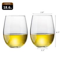 18.6oz Krištolinė taurė be kojelės Viskio Raudono vyno taurių rinkinys iš 2/6 Vyno degustacija, Vestuvės, Metinės, Kalėdinė dovana, Vakarėlis 501-600ml yellow
