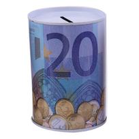 1 vnt. skardinė Euro patvari dekoratyvi laikymo dėžutė Pinigų dėžutė Monetų padėjimo dėžutės Pinigų bankas 500 blue