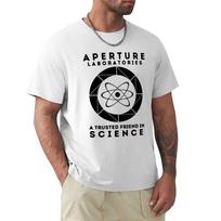 Portal 2 Tshirt Casual Lightweight Short Sleeve Top S white