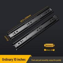 4515 Black Silent Steel Ball Drawer Slide: Thickened 3-Section Guide Rail for Cabinet/Wardrobe