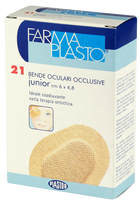 FARMA PLASTO kūno atspalvio akių pleistrai 6 x 4,8 cm, 21 vnt. pakuotėje.