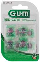 GUM Red-Cote tabletės (12 vnt.) – Priemonė dantų apnašoms nustatyti