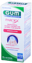 GUM Paroex burnos skalavimo skystis, kurio sudėtyje yra 0,12 % chlorheksidino, 300 ml tūrio