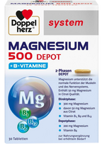 DOPPELHERZ Magnesium 500 Depot tabletės su B vitaminais, 30 vnt.