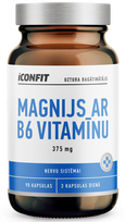 ICONFIT Kapsulės su 375 mg magnio ir vitaminu B6, 90 vnt.