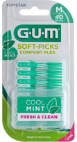 GUM Soft-Picks Comfort Flex Medium Mint tarpdančių šepetėliai, 40 vnt.