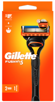 GILLETTE Fusion5 skustuvas su 2 keičiamosiomis galvutėmis, 1 vnt.