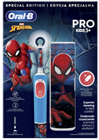 Oral-B Pro Kids Spiderman elektrinis dantų šepetėlis su kelioniniu dėklu