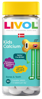 LIVOL Kids Calcium kramtomosios tabletės 400 mg – 90 vnt. braškių ir aviečių skonio