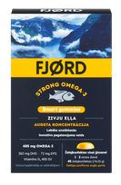 FJORD Omega-3 Smart kramtomosios tabletės – 45 vnt. stipriai sveikatai