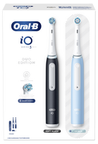 Oral-B iO3 Matt Black ir iO3 Ice Blue dvigubo rinkinio elektrinis dantų šepetėlis