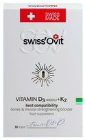 SWISS OVIT K2 + D3 4000 TV vitaminų kapsulės, 30 vnt.