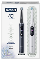 ORAL-B iO8 Duo elektrinis dantų šepetėlis, juodos ir baltos spalvos, 2 vnt.